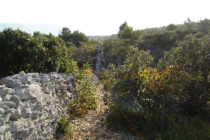 Rando du 04/11/03. Mur de la peste c&ocirc;t&eacute; Cabri&eacute;res d'Avignon